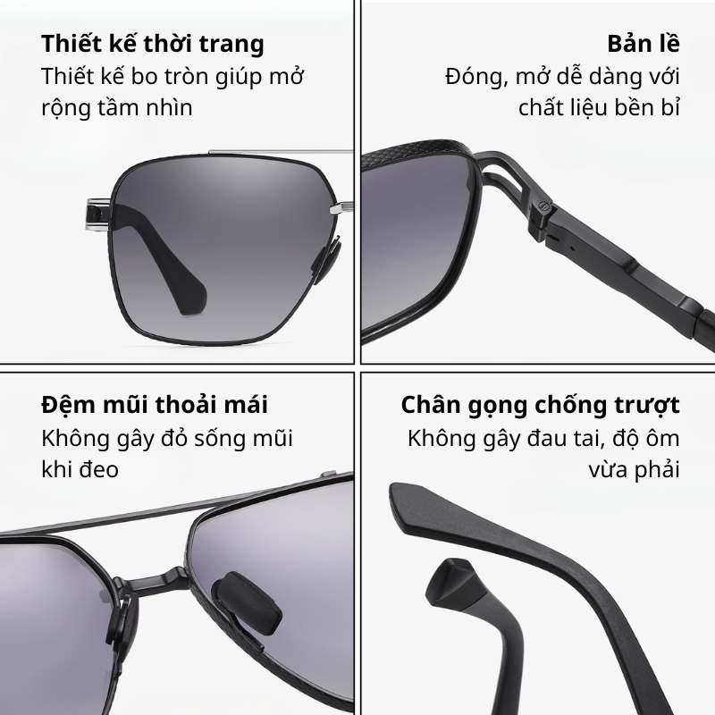 Ảnh Kính Râm Thời Trang Nam Nữ AORON Phân Cực Đổi Màu Chống Lóa Chống Tia Cực Tím UV Kiểu Dáng Thời Trang Nhiều Màu AK171 3