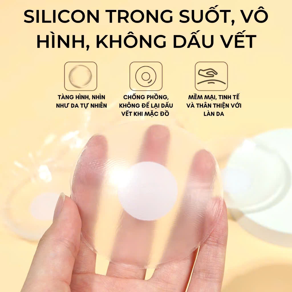 Dán ngực silicon, Hộp 5 đôi dán ti silicon dùng được nhiều lần