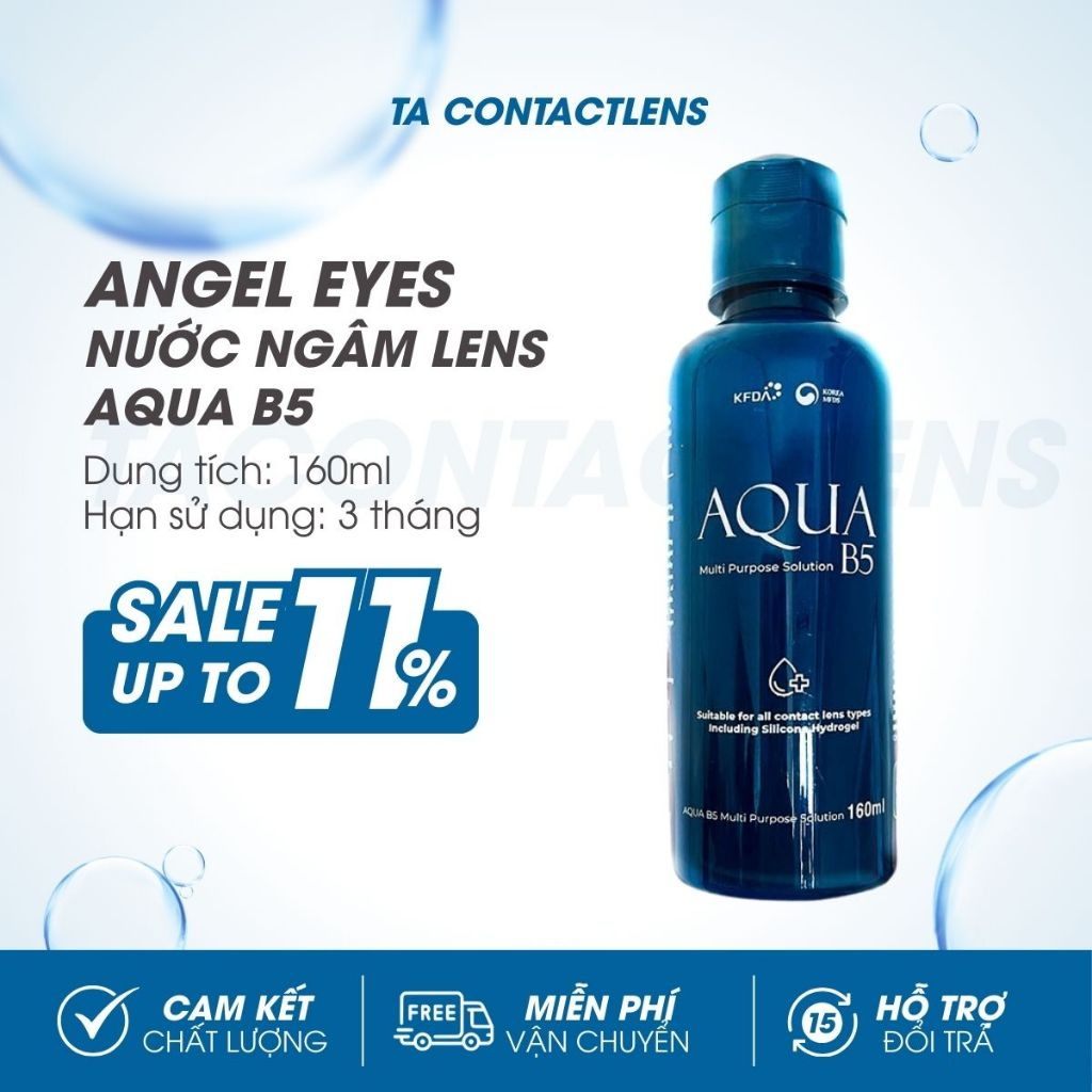 Nước ngâm lens Aqua B5 160ml💥HÀNG CAO CẤP💥 Nước rửa kính áp tròng siêu sạch, siêu an toàn