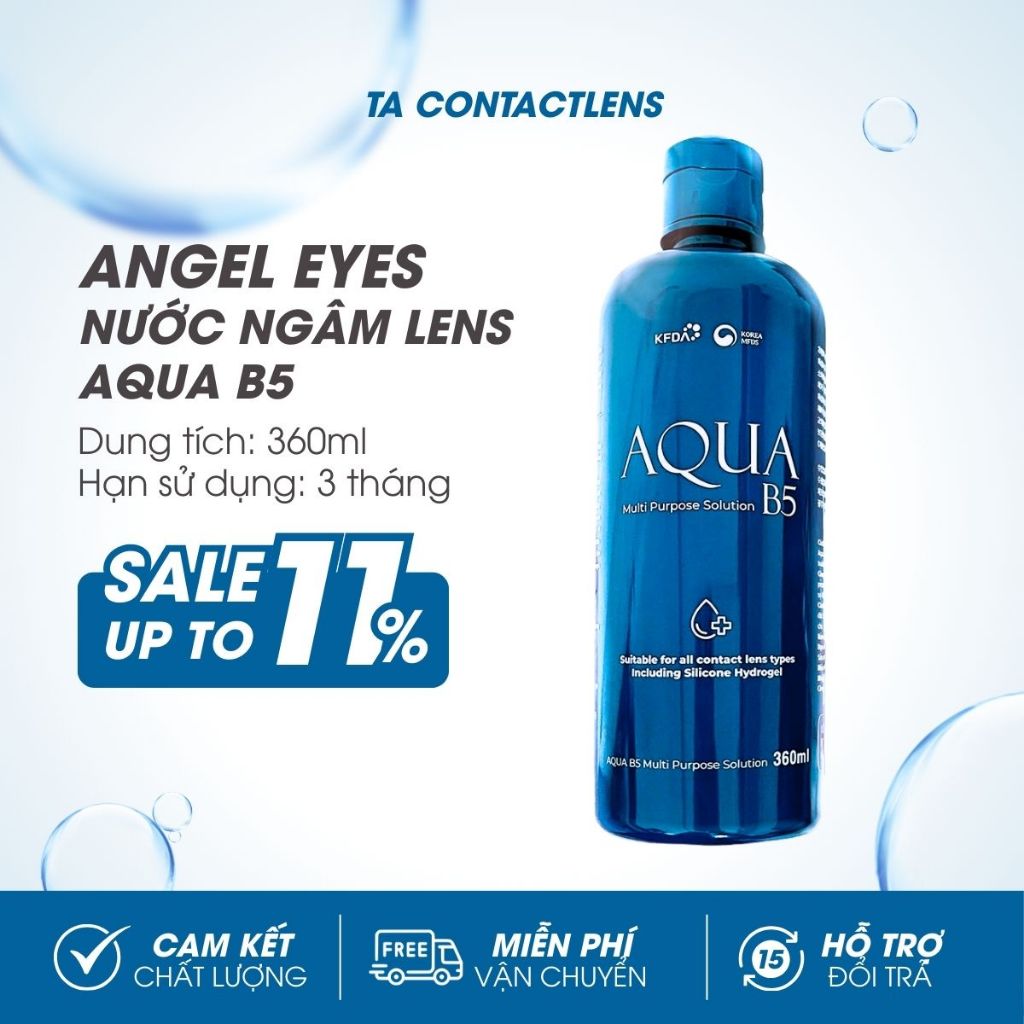 Nước ngâm lens Aqua 💥HÀNG CAO CẤP💥 Nước ngâm kính áp tròng Hàn Quốc giữ ẩm dài lâu, mẫu mới 2024