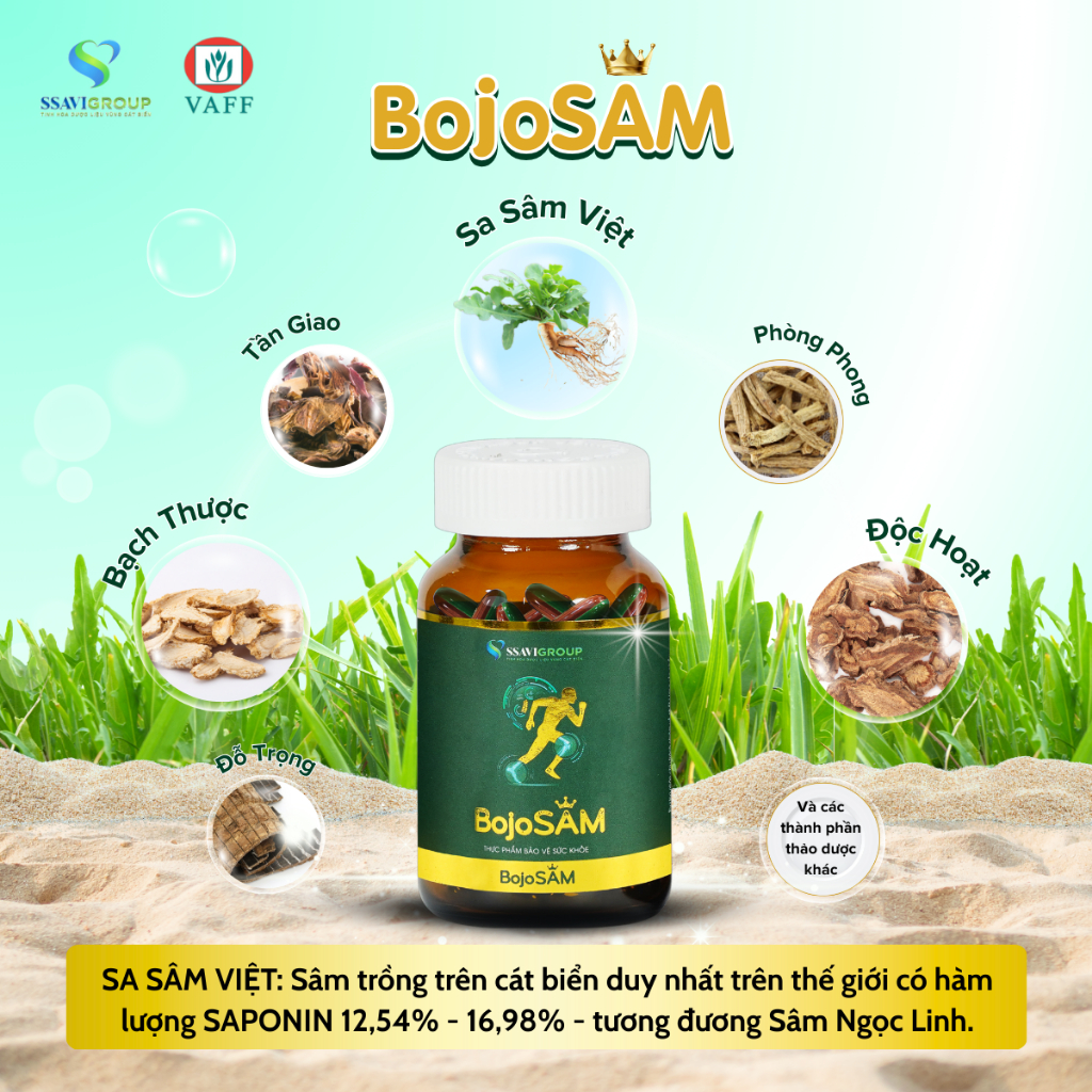 Viên uống xương khớp Bojosam, viên uống giảm đau xương khớp, bảo vệ sụn khớp, lưu thông khí huyết