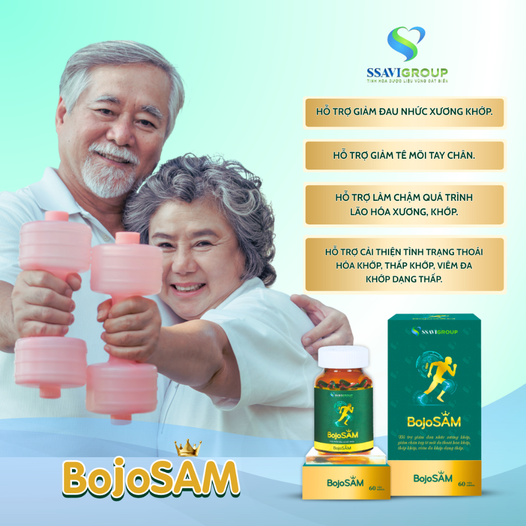 Viên uống xương khớp Bojosam, viên uống giảm đau xương khớp, bảo vệ sụn khớp, lưu thông khí huyết