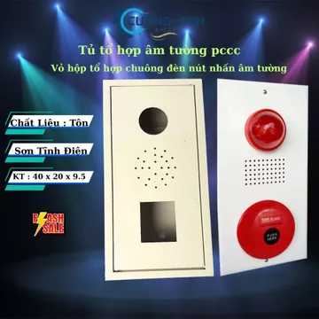 Tủ, Hộp tổ hợp chuông, đèn, nút nhấn báo cháy, báo khói,báo nhiệt, tủ tổ hợp âm tường chuông đèn nút nhân cứu hỏa,Loại 1