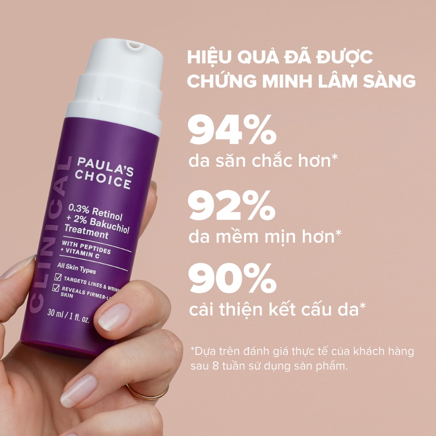 Ảnh Tinh chất chống lão hóa từ Retinol và Bakuchiol  Paula's Choice Clinical 0.3% Retinol + 2% Bakuchiol 30ml - 8015 3