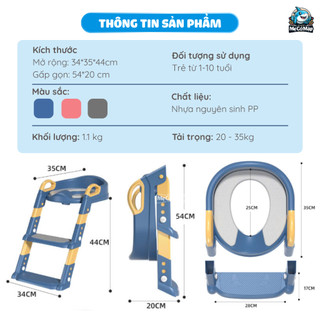 Thang Bô Vệ Sinh Cho Bé, Nắp Thu Nhỏ Bồn Cầu Có Thang Và Tay Vịn Chắc Chắn, Gấp Gọn Tiện Lợi