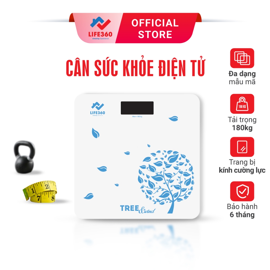 Ảnh Cân Điện Tử Sức Khỏe Life360 AR-S17H - Cân Điện Tử Thông Minh- Mặt Kính Cường Lực, Hàng Chính Hãng 1