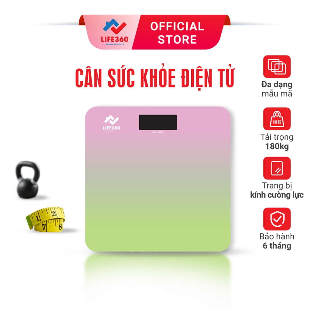 Ảnh Cân ĐIện Tử Sức Khỏe Life360 AL-S22C - Cân Điện Tử Thông MInh- Hàng Chính Hãng 1