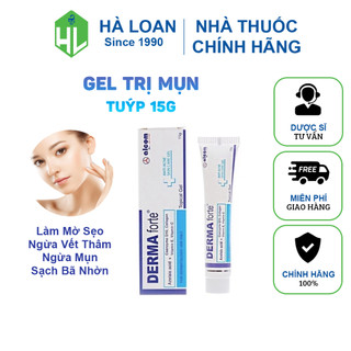 Gel Derma Forte - Làm mờ sẹo, ngừa vết thâm, ngừa tái phát mụn, sạch bã nhờn trên da (Tuýp 15g)