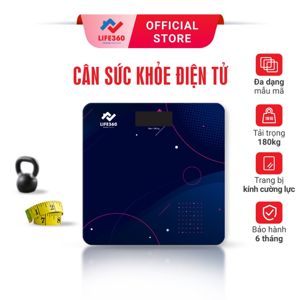 Ảnh Cân Điện Tử Sức Khỏe Life360 AL-S22F - Cân Điện Tử Thông Minh- Hàng Chính Hãng 1