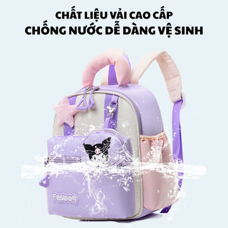 Balo Đi Học Mẫu Giáo Hình Kuromi/ Melody/ Cinnamoroll Dễ Thương, Siêu Nhẹ Ngăn Chứa Rộng Tặng Kèm Móc Khóa Cute