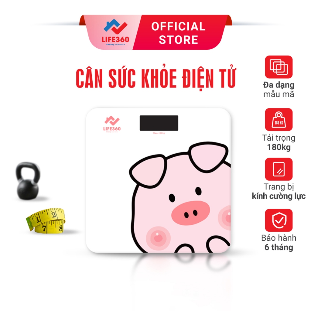 Ảnh Cân Điện Tử Sức Khỏe Life360 AL-S22G - Cân ĐIện Tử Thông Minh-Hàng Chính Hãng 1