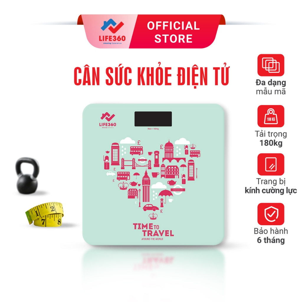 Ảnh Cân Điện Tử Sức Khỏe Life360 AR-S17G - Cân Điện Tử Thông Minh- Hàng Chính Hãng 1