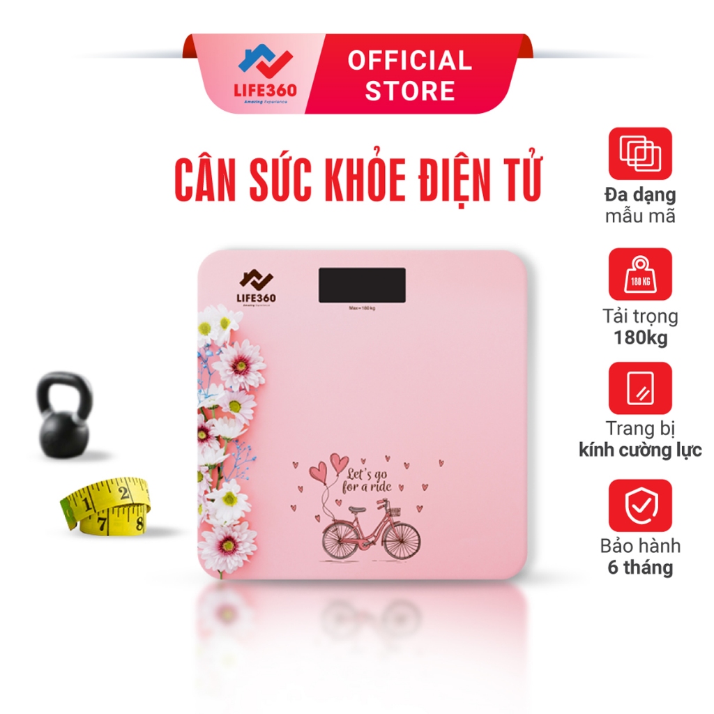 Ảnh Cân Điện Tử Sức Khỏe Life360 AR-S18G- Cân Điện Tử Thông Minh- Hàng Chính Hãng 1