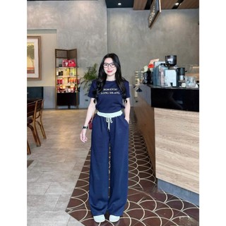 Set bộ nữ cộc tay Loại 1 thiết kế 2 món gồm áo croptop và quần ống suông siêu xinh trẻ trung
