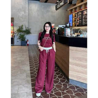 Set bộ nữ cộc tay Loại 1 thiết kế 2 món gồm áo croptop và quần ống suông siêu xinh trẻ trung