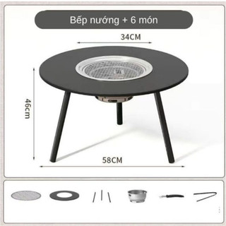 Bàn bếp nướng than hoa 2in1 đa năng, bàn nướng dã ngoại để sân vườn mang đi dã ngoại siêu tiện lợi