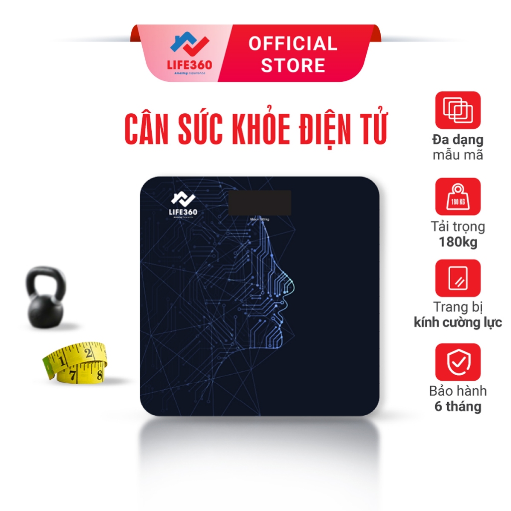 Ảnh Cân Điện Tử Sức Khỏe Life360 AL-S22E - Cân ĐIện Tử Thông Minh- Hàng Chính Hãng 1