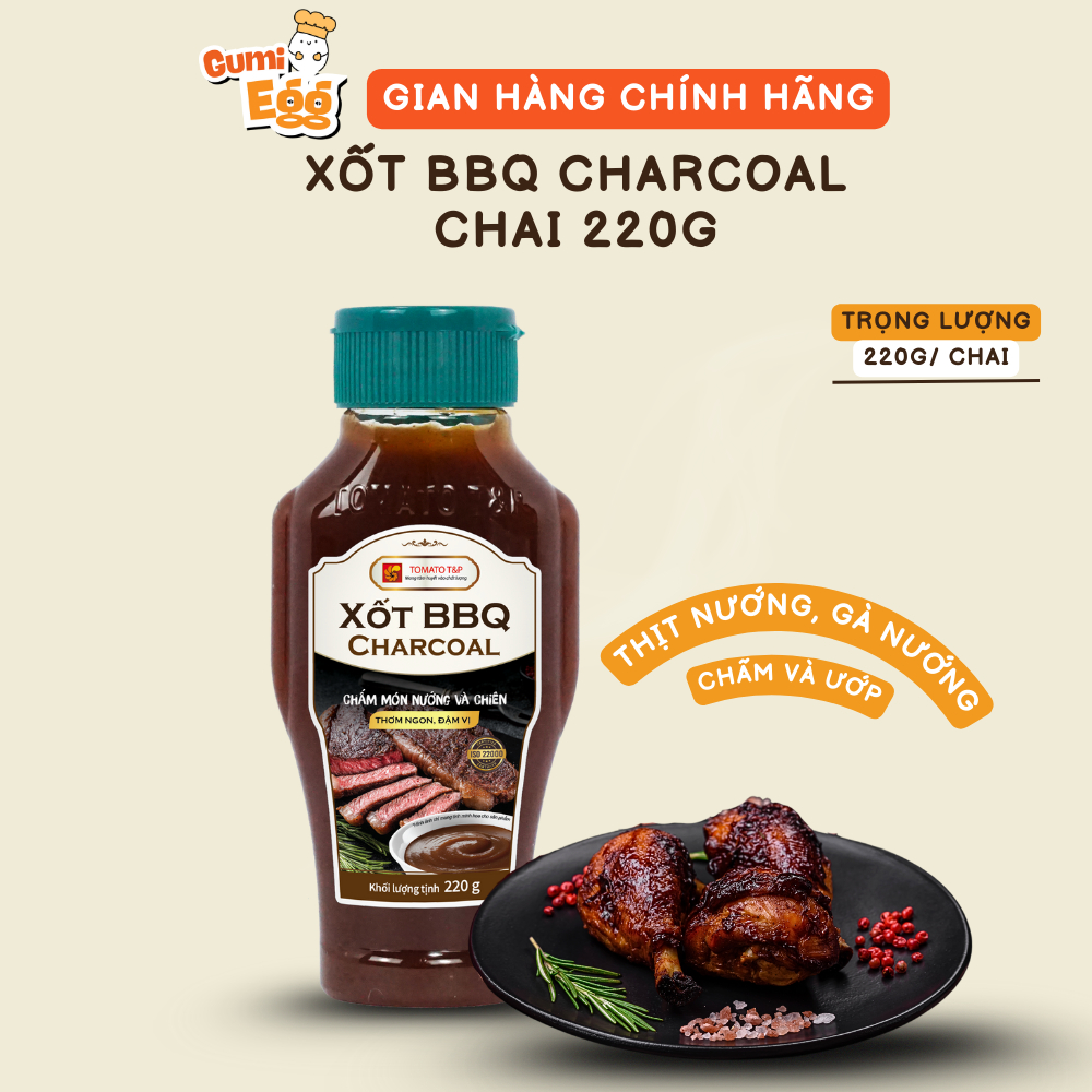 Xốt Chấm Thịt Nướng BBQ CHARCOAL Tomato T&P, Dùng Chấm Thịt Nướng, Xúc Xích Nướng, Chấm Đồ Chiên