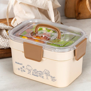 Hộp cơm giữ nhiệt 6566 cao cấp inox 2 tầng Việt Nhật Hokori, hộp cơm giữ nhiệt tiên lợi, dung tích lớn