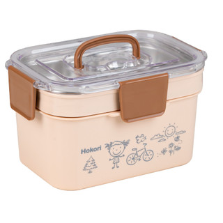 Hộp cơm giữ nhiệt 6566 cao cấp inox 2 tầng Việt Nhật Hokori, hộp cơm giữ nhiệt tiên lợi, dung tích lớn