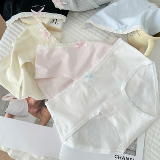 Combo 3 Quần Lót Nữ Cotton Viền Ren Đính Nơ Xinh, Quần Chip Mềm Đáy 2 Lớp Thoáng King Shop L-4119