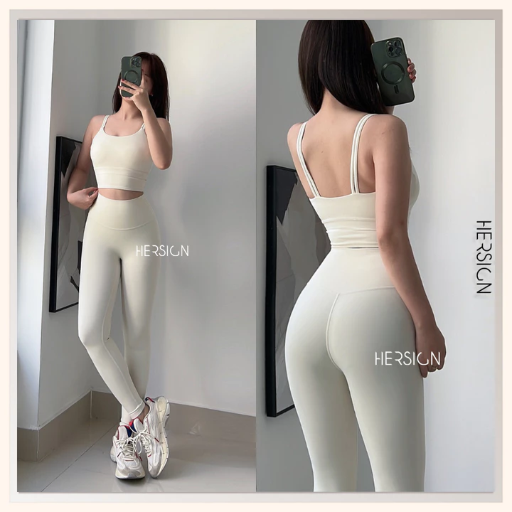 Set đồ tập yoga nữ Đồ tập gym nữ áo bra quần legging cao cấp HERSIGN-SET162 BST HERSIGN CORELYNE