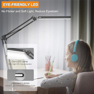 3 Màu Đèn LED Bàn Linh Hoạt Đèn Bàn Có Kẹp Xoay Bàn Học Đèn Bảo Vệ Mắt Văn Phòng Phòng Chiếu Sáng Phòng Ngủ