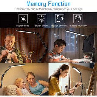 3 Màu Đèn LED Bàn Linh Hoạt Đèn Bàn Có Kẹp Xoay Bàn Học Đèn Bảo Vệ Mắt Văn Phòng Phòng Chiếu Sáng Phòng Ngủ