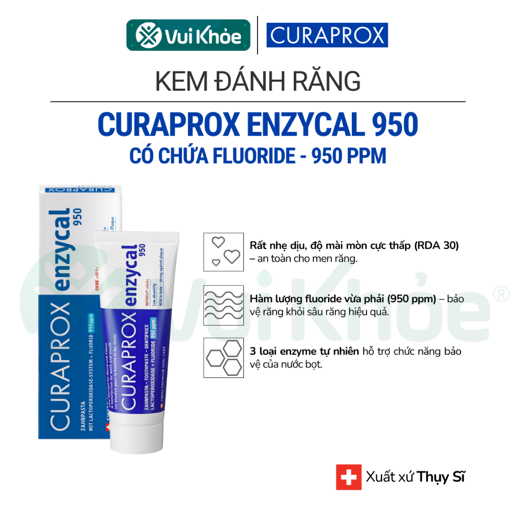 CURAPROX Kem Đánh Răng Enzycal 950, 75ml | Shopee Việt Nam