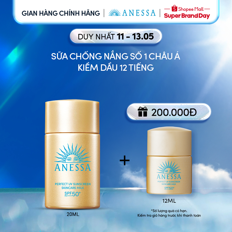 Ảnh Sữa chống nắng dưỡng da kiềm dầu bảo vệ hoàn hảo Anessa Perfect UV Sunscreen Skincare Milk 20ml 1