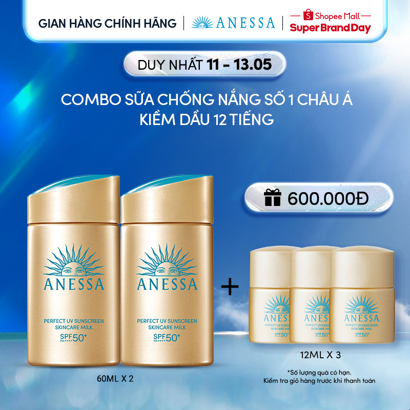 Ảnh Bộ 2 Sữa chống nắng dưỡng da kiềm dầu bảo vệ hoàn hảo SPF50+ PA++++ 60mlx2 1