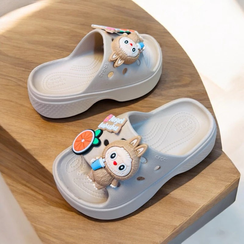 Dép bánh mì thời trang cho bé gái hình thỏ labubu siêu dễ thương nhẹ mềm êm chân