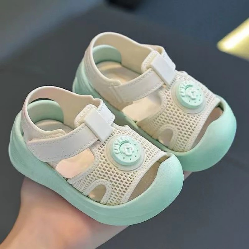 Giày quai dán dạng lưới thoáng chân cho bé tập đi siêu nhẹ siêu mềm bảo vệ mũi chân cute