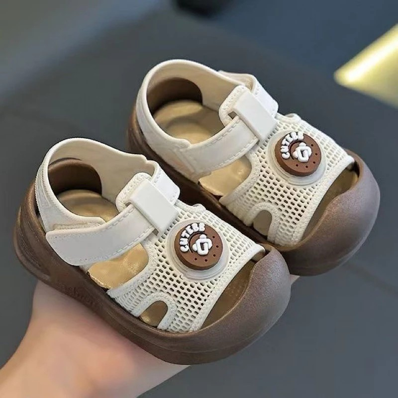 Giày quai dán dạng lưới thoáng chân cho bé tập đi siêu nhẹ siêu mềm bảo vệ mũi chân cute
