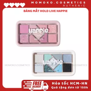 Bảng Phấn Mắt Hold Live 9 Ô Happie lấp lánh Happie Trái Tim HL630 bảng mắt lên màu chuẩn bền màu lâu trôi chính hãng 10g