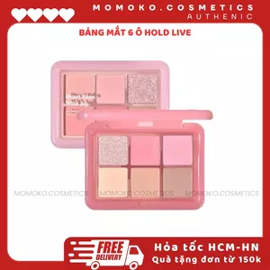 Bảng mắt 6 ô Hold Live Heart Born (HL708) Nhũ Lì Phấn Mắt Tone Hồng