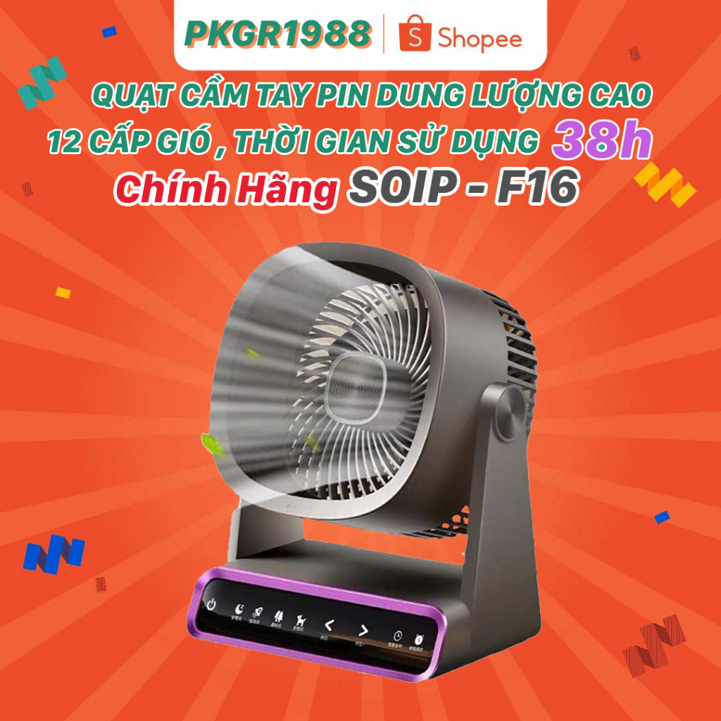 QUẠT TÍCH ĐIỆN DUNG LƯỢNG CAO 10.000mAh - 20.000mAh CHÍNH HÃNG SOIP-F16