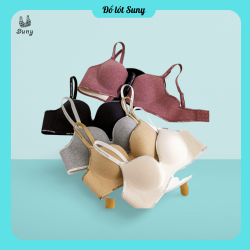 Áo lót nâng ngực đệm dày 5cm 08, Áo lót đệm dày chất cotton viền chữ mới