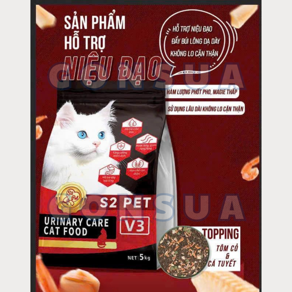 [Túi 5kg] Hạt S2Pet V3 Cho Mèo, Hạt Urinary Hỗ Trợ Niệu Đạo, Đẩy Búi Lông Và Tăng Cường Miễn Dịch