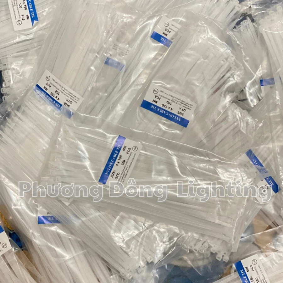 Combo 2 Dây rút nhựa, dây thít nhựa trắng, đen từ 1 tấc đến 3 tấc (10cm đến 30cm)