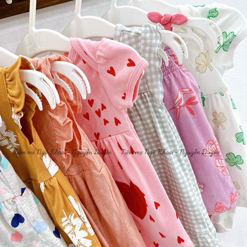 [MD202] 12/18-18/24m Body váy suit ngắn tay chất liệu cotton xuất xịn C.a.r.t.e.r cho bé yêu của mẹ