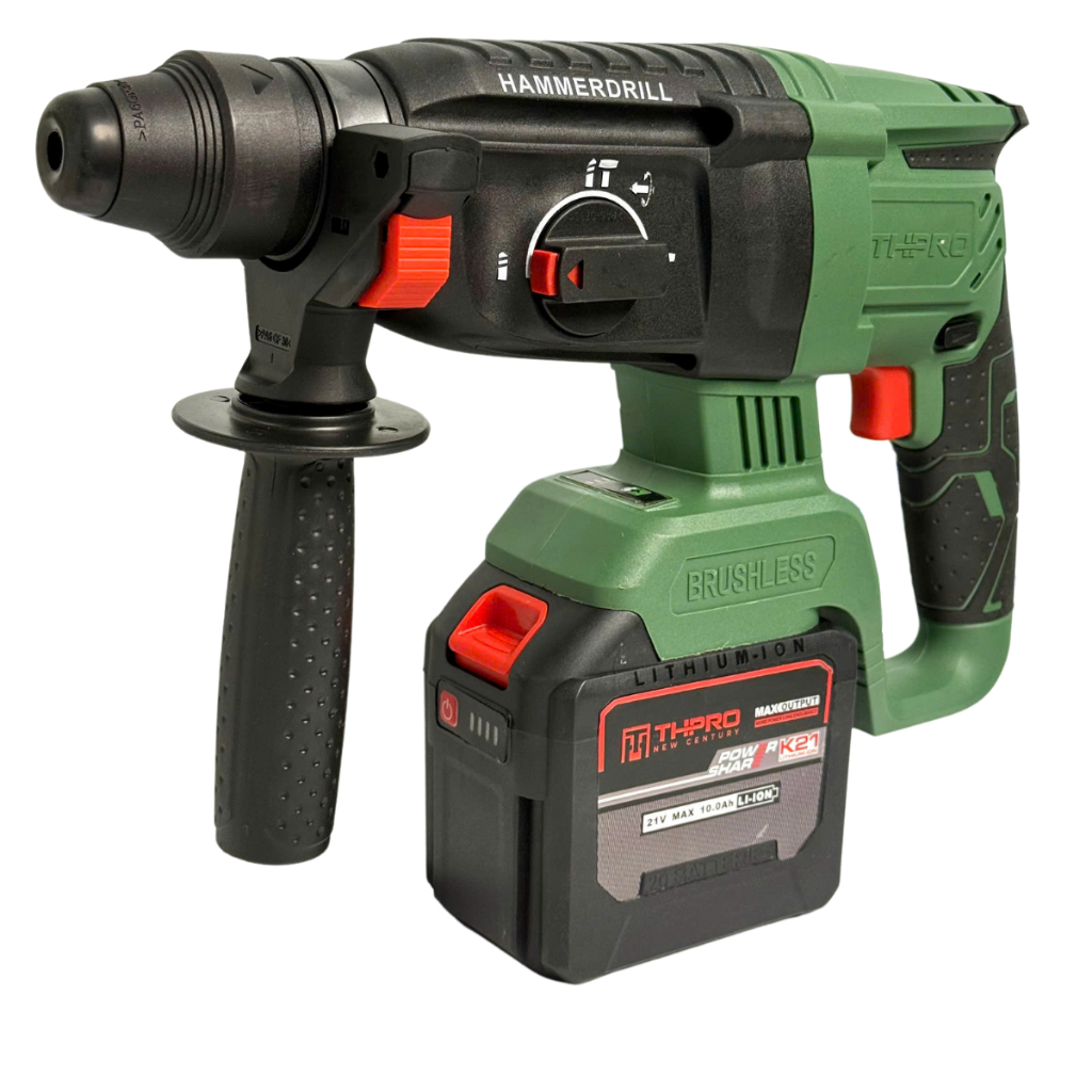 Combo Khoan Bê Tông THPRO TH226, Mài TH-8100 Động Cơ Không Chổi Than Lõi Đồng Kèm 2 Pin 20cell TH Và Sạc Chân Phổ Thông