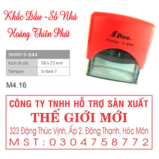 ( Giao Hỏa Tốc) Dấu công ty, dấu shop 4 dòng kích thước 2.2x5.8cm hãng Shiny