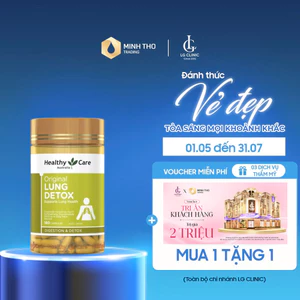 Viên uống giải độc phổi Healthy care lung detox hộp 180 viên extaste