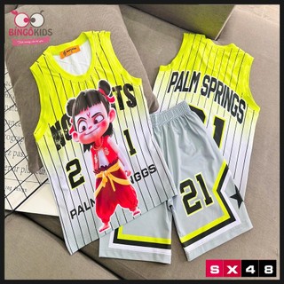 Đồ bộ mặc nhà bé trai, thun lạnh 3d ba lổ sát nách họa tiết trời trang đường phố hoạt hình