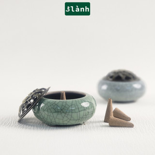 Lư Xông Nụ Trầm Hương 3 Lành Bằng Sứ Cao Cấp Cao Màu Phong Thủy Trang Trí Bàn Thờ Dâng Hương