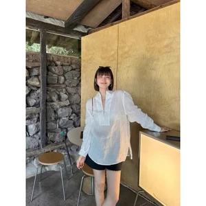 𝗠𝗶𝘀𝘀𝗮 𝗟𝗶𝗻𝗲𝗻 - Áo sơ mi linen cổ V