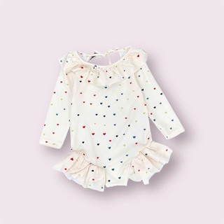 Đồ bơi bé gái dài tay in tim,bikini cho bé gái,set đồ bơi xinh xắn size 10-30kg