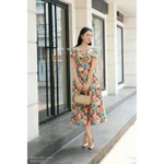 Đầm Nhung Đỏ Nữ Dự Tiệc MY WAY Trễ Vai Dáng Xoè Sang Trọng 9MD21352 — ảnh 4