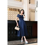 Đầm Nhung Đỏ Nữ Dự Tiệc MY WAY Trễ Vai Dáng Xoè Sang Trọng 9MD21352 — ảnh 5